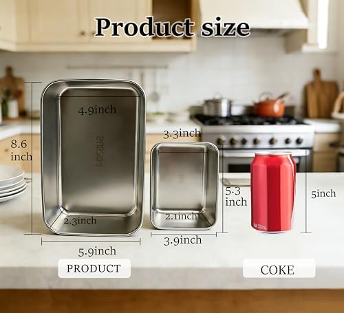 4 Pack 304 Stainless Steel Food Containers with Leakproof Lids, Reusable Metal Storage Containers, Oven/Dishwasher/Freezer Safe