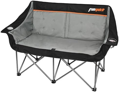 2 Person Camping Chair Heavy Duty 650LBS Padded Loveseat for Pets