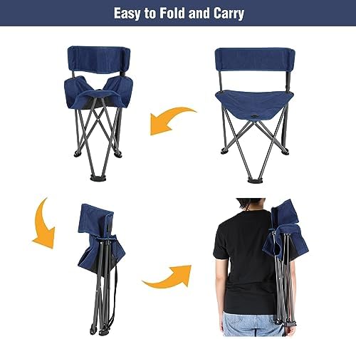 REDCAMP 2 Pack Tripod Chairs for Adults, Folding Lightweight Portable Golf Chairs