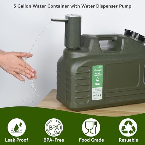 5 Gallon Water Jug, Bpa Free Portable Large Water Jug, Emergency Water Storage Containers for Outdoor Hiking Camping