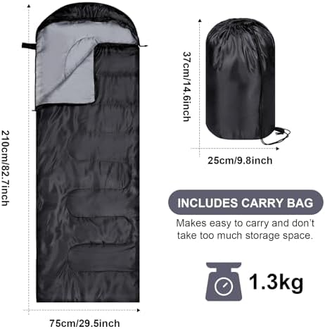 Tudomro 2 Pcs Camping Sleeping Bag for Adults Lightweight Packable Waterproof Camping Gear Equipment to Keep Warm for Outdoor Backpacking Hiking Travel