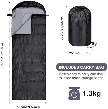Tudomro 2 Pcs Camping Sleeping Bag for Adults Lightweight Packable Waterproof Camping Gear Equipment to Keep Warm for Outdoor Backpacking Hiking Travel