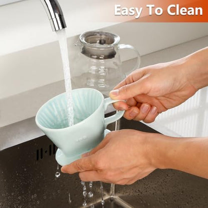 Pour Over Ceramic, Coffee Dripper Ceramic Coffee Maker,Green