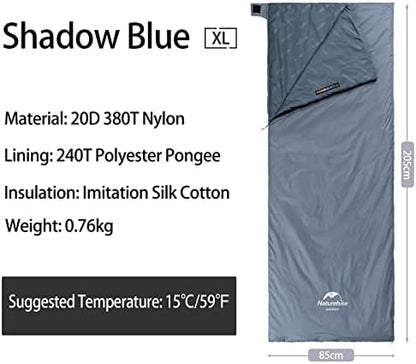 Naturehike Lightweight Compact Sleeping Bag, 59℉/32℉ Envelope Ultralight Backpacking Sleeping Bag Portable, Waterproof with Compression Sack for Cold&Warm, Camping, Traveling, Hiking