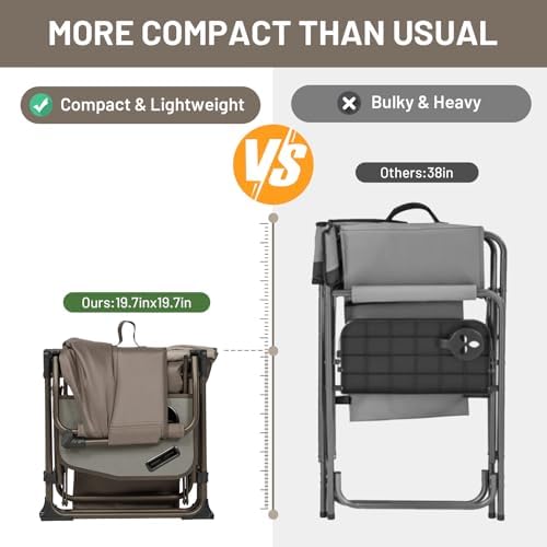 TIMBER RIDGE 400lbs Heavy Duty Camping Chair Portable Directors Chair