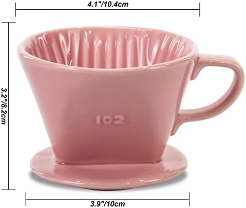 Pour Over Ceramic, Coffee Dripper Ceramic Coffee Maker,Pink