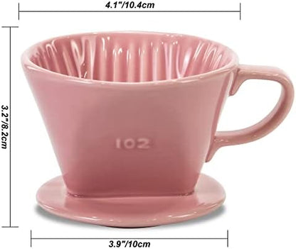 Pour Over Ceramic, Coffee Dripper Ceramic Coffee Maker,Pink