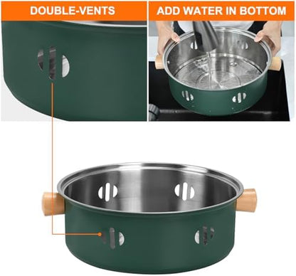 Portable Charcoal Barbecue Grill, 1pc Small Outdoor Camping Grill (Green)