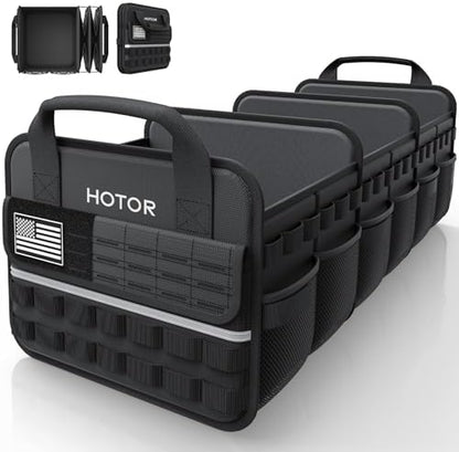 HOTOR Tactical Trunk Organizer - Car Storage with Front MOLLE Pockets
