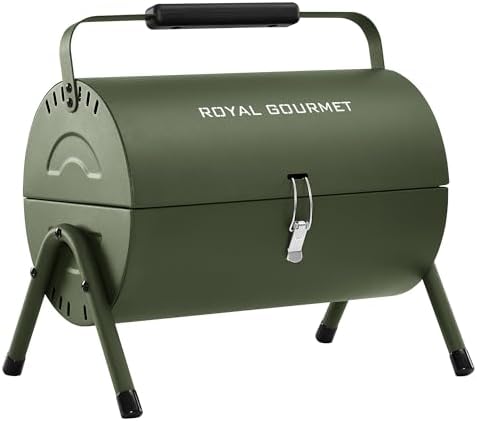 Royal Gourmet CC1015L Portable Charcoal Grill, Lid Handle, Four Air Vents