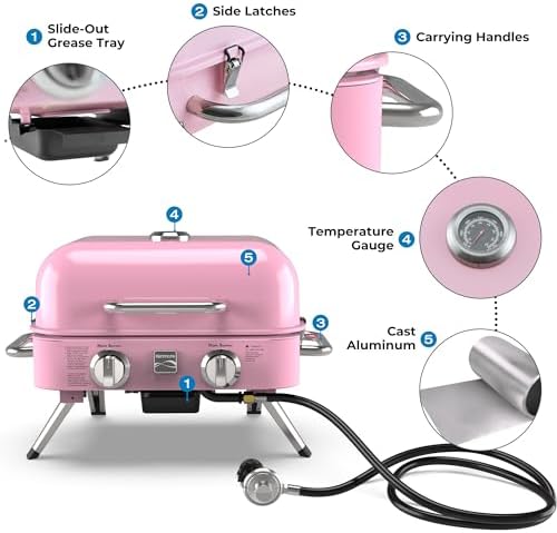 Kenmore 2-Burner Portable Tabletop Retro Gas Grill