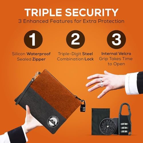 Enjoy Native Smell Proof Bag with Lock 11" x 9", Smell Proof Container, Dog Tested Odor resistant Bags, Best Zipper odor sealing pouch for Herbs, Coffee & Travel Medicine, Scent resistent Containers