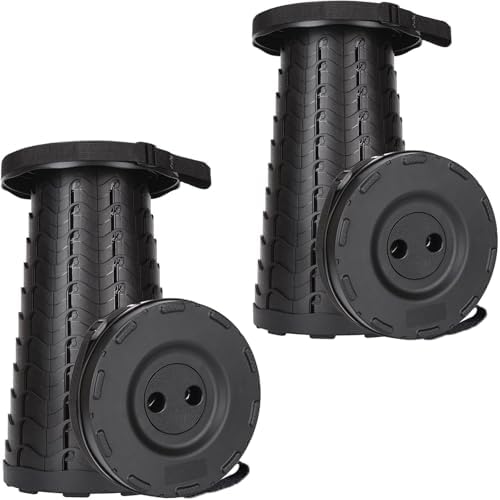 2-Pack Collapsible Stool for Adults, Portable Folding Camping Seat, 400lbs