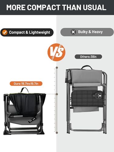 TIMBER RIDGE 400lbs Heavy Duty Camping Chair Portable Directors Chair