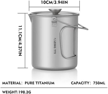 TII ZING Pure Titanium Portable Coffee Press 750ML