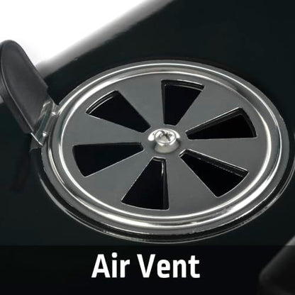 17.5 Inch Portable Charcoal Grill with Removable Ash Catcher, Durable Wheels, and Side Dampers for Effortless Cleanup