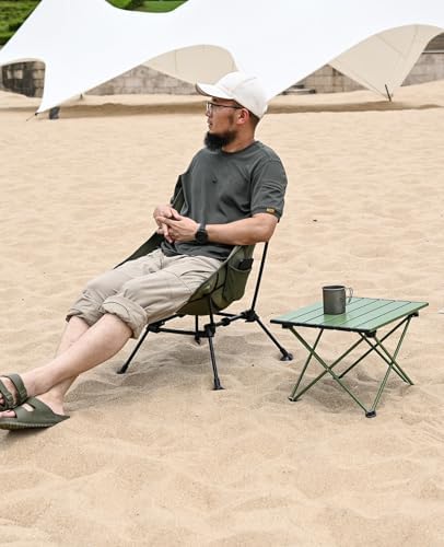 iClimb Ultralight Compact Camping Folding Table (Green - S)