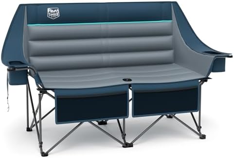 Timber Ridge Double Camping Chair Heavy Duty Outdoor Folding Camp Couch
