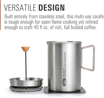 GSI Outdoors Glacier Stovetop JavaPress, 40 fl oz, French Press Maker