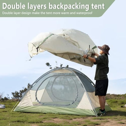 BISINNA 2 Person Camping Waterproof Easy Setup Backpacking Tent