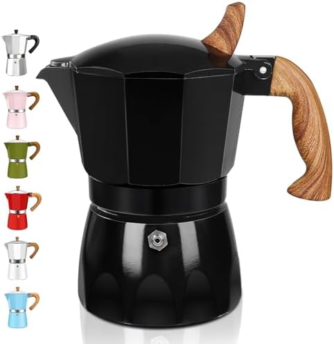 3 Cup Aluminum Espresso Stovetop Moka Pot Express Coffee Maker Percolator Italian Classic Mocha Coffee Machine for Italian and Cuban Cafe Brewing for Home & Camping 150ml 5oz