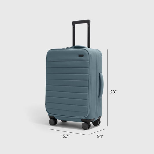 Away Softside Bigger Carry-On Suitcase, 23 Inch Lightweight, Expandable High-Strength Nylon Luggage With Spinner Wheels, Meets Requirements for Most Major Airlines, Coast Blue