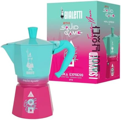 Bialetti Moka Express Squid Game©: Iconic Stovetop Espresso Maker, Moka Pot, Italian Coffee Maker, 6 Espresso Shots (9 oz - 270 ml), Aluminum