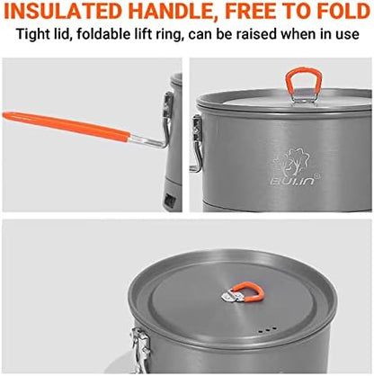 Bulin Camping Pot,2.1L High Efficiency Backpacking Camping Cooking Set