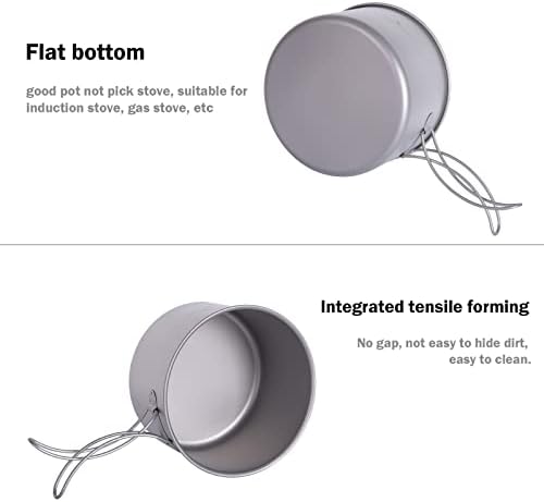 iBasingo Titanium Camping Cookware Ultralight Backpacking Pot Pan Set