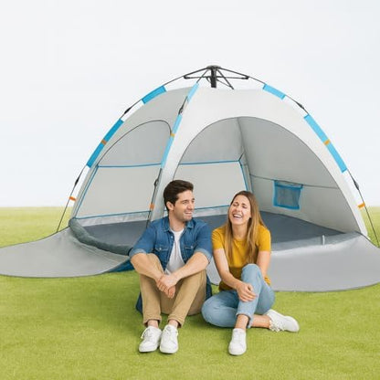 2-Person Pop-Up Camping Tent – Instant Setup, Water-Resistant, Lightweight Dome with Dual Mesh Doors & Extensible Porch – Ideal for Beach, Hiking & Backpacking