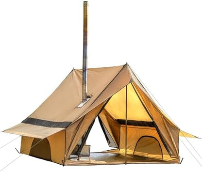 POMOLY Camping Hot Tent Cabin Tent, Chalet 70 Series Portable Wall Tents with Stove Jack and Two Poles for 2-3 Person Hiking, Backpacking