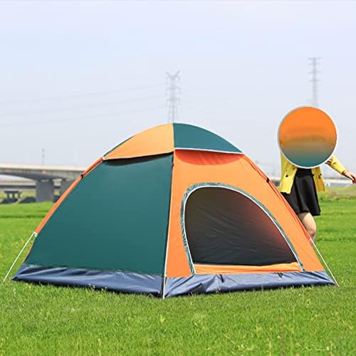 Family Dome Tent Pop-Up Tent Lightweight Tent Durable 210T Polyester Fabric Water-Resistant, UV Protection Easy Set Up for Camp Backpacking Hiking Outdoor,Orange 2,M