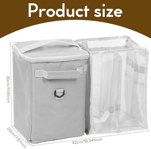 2-in-1 Cooler Organizer Insert for Bogg Bag Original/X-Large, PEVA 6H Insulated Storage Inner with Mesh Bag, Dry-Wet Separate for Camping, Beach, Picnic, Road Trips