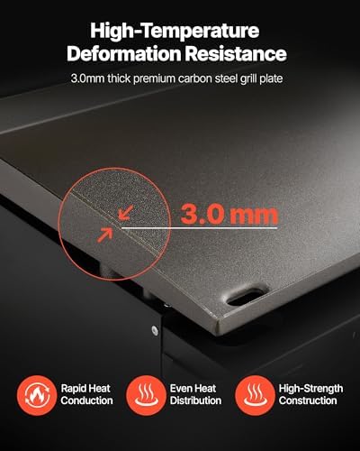 VEVOR Gas Griddle, 2 Burner Tabletop Griddle, 22 inch Portable Griddles Propane with Lid, Oil Drain Hole & Oil Collection Tray, 22000BTU Camping Flat Top Grill for Outdoor Cooking, Tailgating