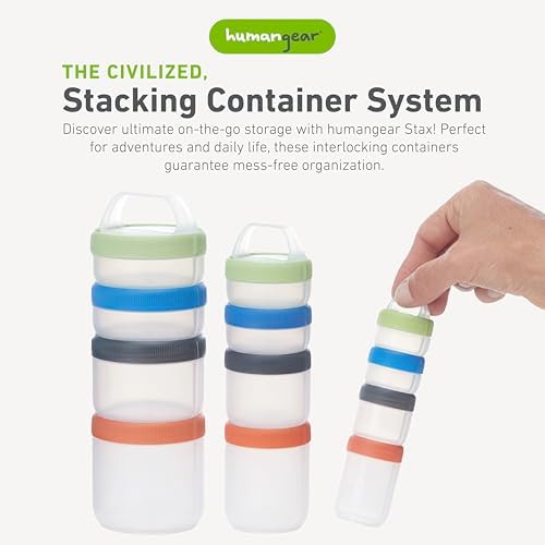 humangear STAX Stackable Containers, Small, Spectrum