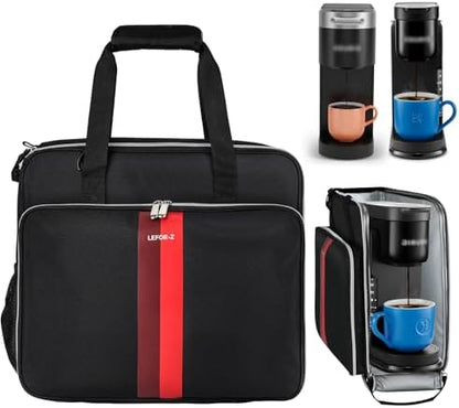 LEFOR·Z Coffee Maker Travel Bag Compatible with Keurig K-Slim/K-Express/K-Iced/Ninja PB051/PB041ST,Single Serve Coffee Brewer Carrying Case with Multiple Pockets for K-Cup Pods(Bag Only)