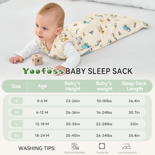 Yoofoss Baby Sleep Sack 18-24 Months Rayon Made from Bamboo 1.0 Tog