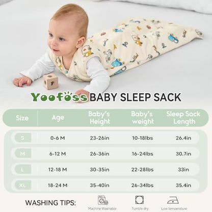 Yoofoss Baby Sleep Sack 18-24 Months Rayon Made from Bamboo 1.0 Tog