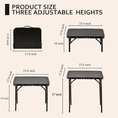YihuiKo Folding Picnic Table with Storage Net, Lightweight Portable Table