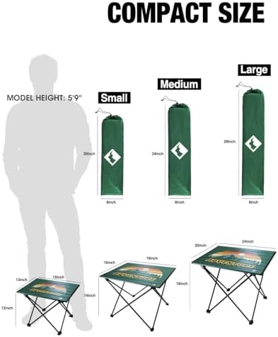 VILLEY Portable Camping Side Table, Ultralight Aluminum Folding Beach Table