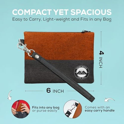 Small Smell Proof Bag 6" x 4", Smell Proof Container, Dog Tested Odor resistant Bag, Best Zipper Odor sealing Pouch Herbs and coffee, Money Organizer & Travel Medicine Bag, Scent resistent Containers