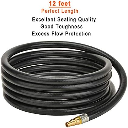 Stanbroil 12FT RV Quick Connect Propane Hose with Propane Elbow Adapter