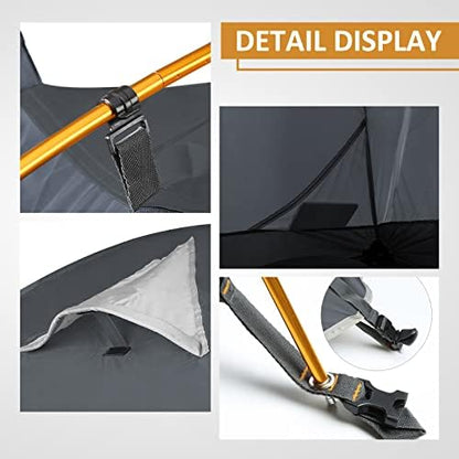 Bessport Camping Tent 1/2 Person Tent Waterproof Two Doors Backpacking Tent Easy Setup Lightweight for Outdoor, Hiking Mountaineering Travel