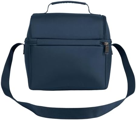 Carhartt Insulated 12 Can Two Compartment Lunch Cooler, Durable Fully-Insulated Lunch Box, Navy
