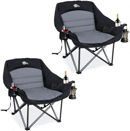 2 Pack XL Camping Chairs for Adults Heavy Duty