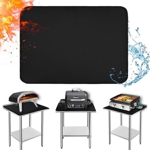 Heat Resistant Mats for Countertop fits Tabletop Grill, 31x24x0.04in, Black