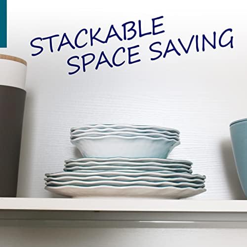 Melamine Dinnerware Set for 4-16 Pcs:Camping Dishes Set with Dinner Plates,Salad Plates,Bowls and Cups.Lightweight and Unbreakable.Indoor and Outdoor Use.