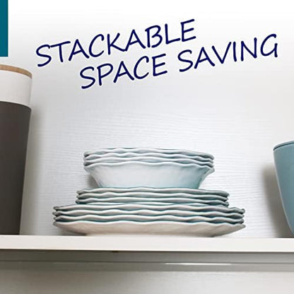 Melamine Dinnerware Set for 4-16 Pcs:Camping Dishes Set with Dinner Plates,Salad Plates,Bowls and Cups.Lightweight and Unbreakable.Indoor and Outdoor Use.