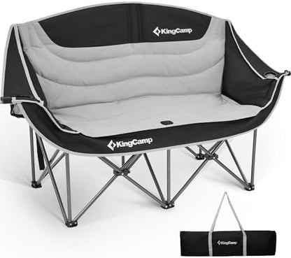 KingCamp Double Camping Chair, Oversized 880lbs Heavy Duty Loveseat XL
