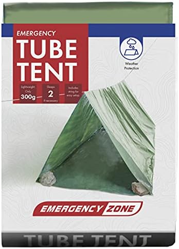 Emergency Zone Reflective & Green Survival 2 Person Tube Tents. Available in 1, 2, 3, 48 Packs.
